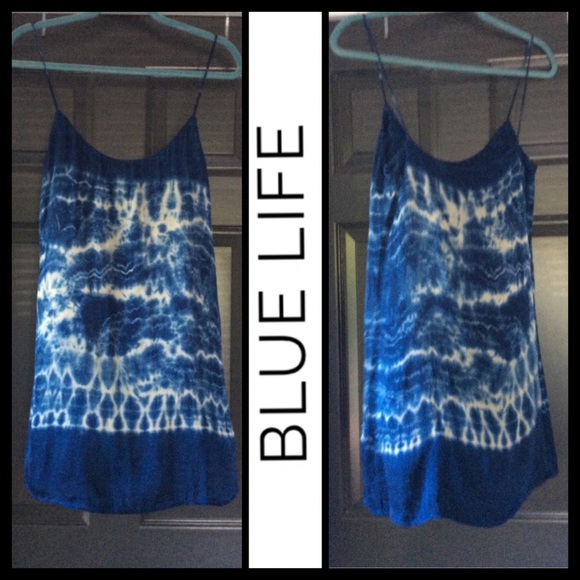 Blue Life X Planet Blue Tie Dye Christy Silk Mini Dress - Picture 5 of 6